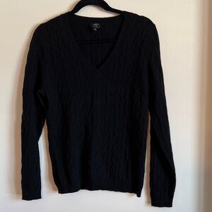 Talbots Cashmere Black V-Neck Sweater size L